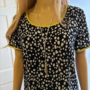 AVA JAMES Black and White Polka Dot Blouse